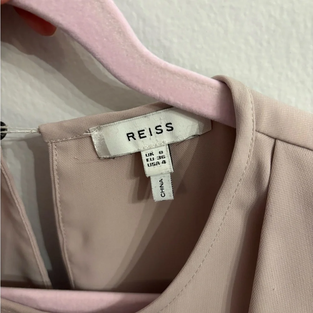 Reiss sleeveless Asymmetrical Blush Pink Sleeveless Top blouse 4 - Picture 4 of 5